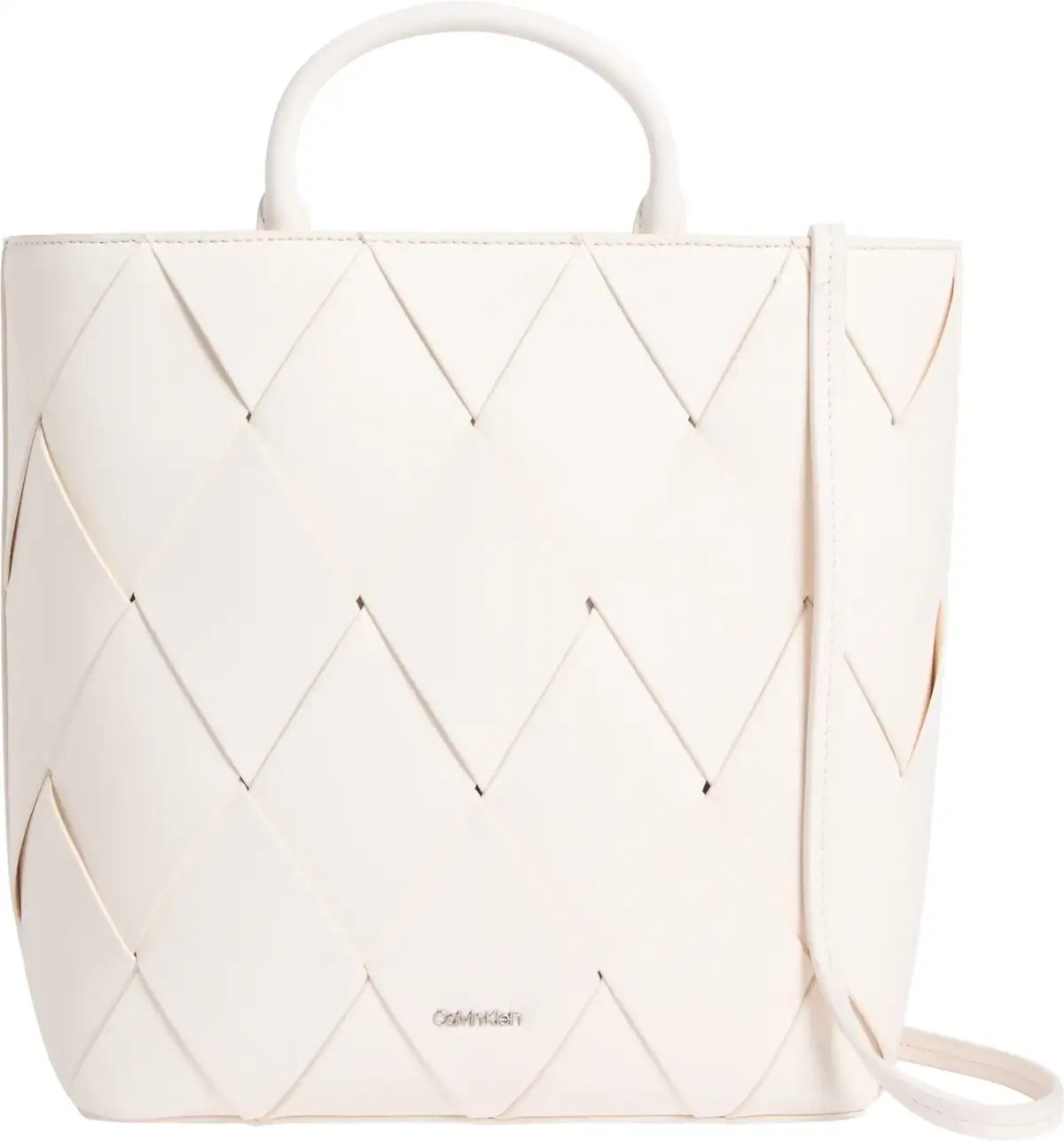 Calvin Klein CK WOVEN MEDIUM TOTE, 67U Krem Kadın Çanta