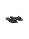 Calvin Klein ROUND FLAT SNDL LTH Siyah Kadın Deri Terlik