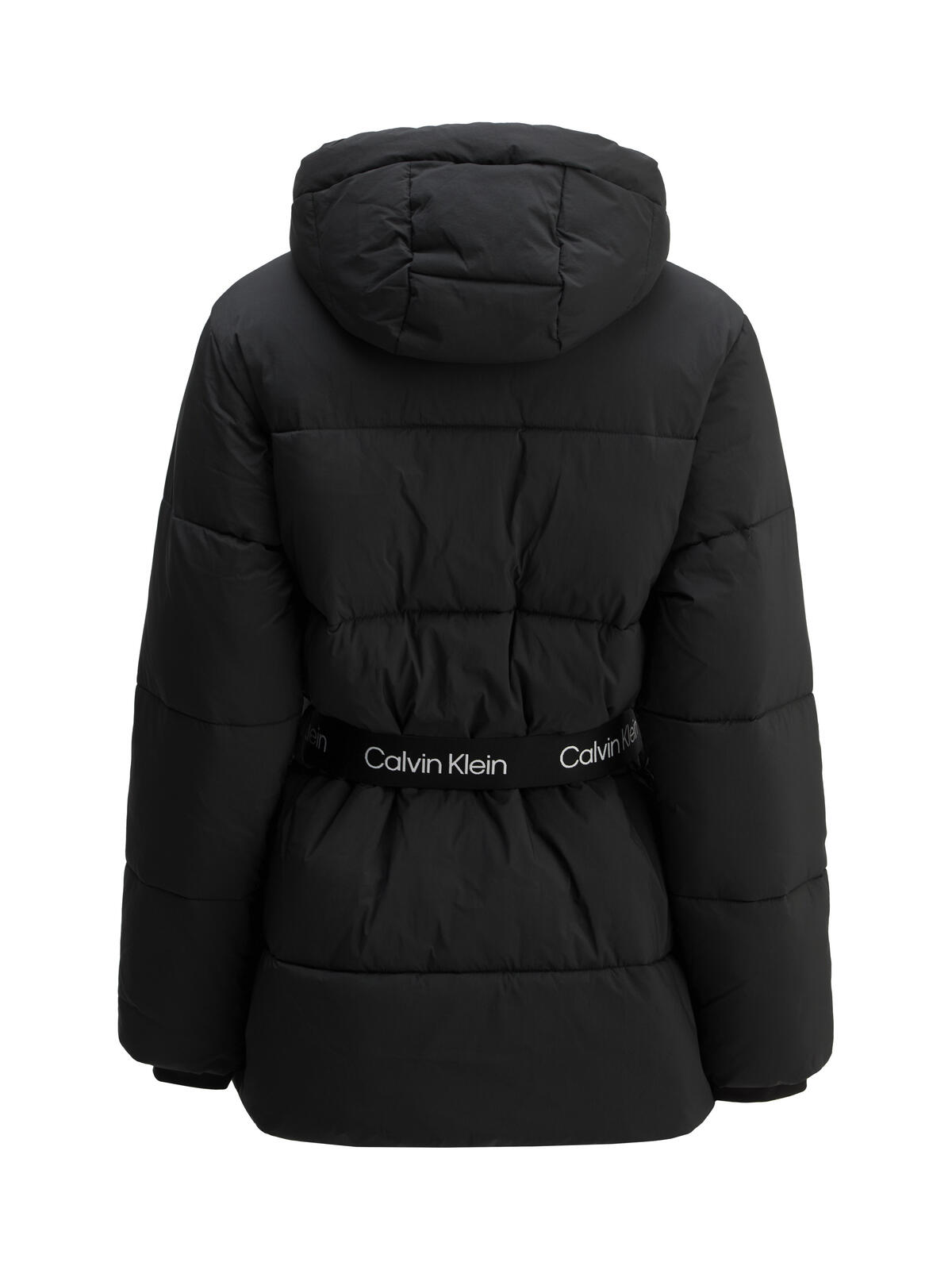 Calvin Klein BELTED MIDWEIGHT PUFFER Siyah Kadın Mont Calvin Klein BELTED MIDWEIGHT PUFFER Siyah Kadın Mont