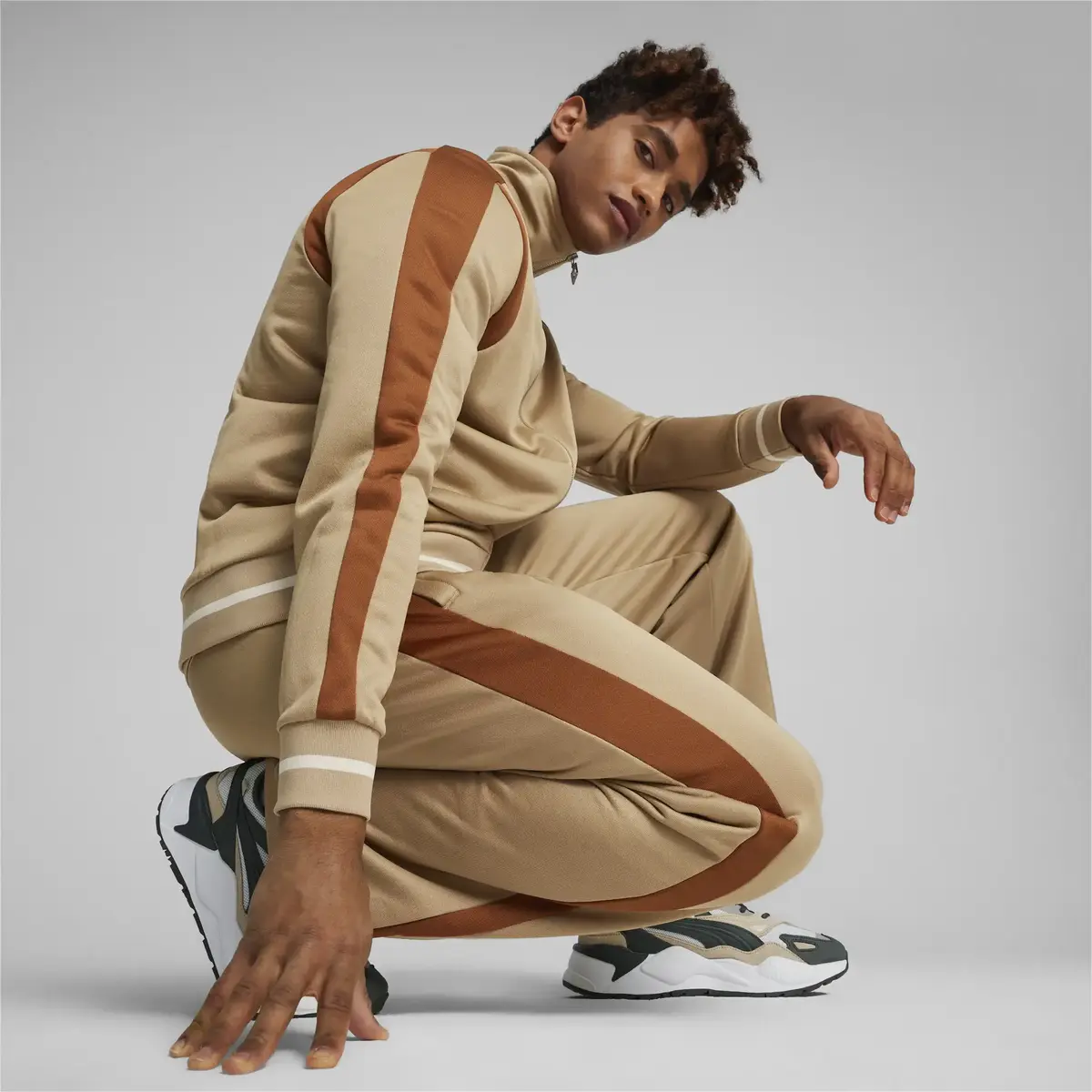 Puma T7 FOR THE FANBASE Track Jacket PT Açık Kahve Erkek Sweatshirt