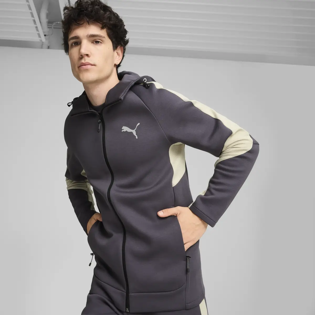 Puma EVOSTRIPE Full-Zip Hoodie Lacivert Erkek Ceket
