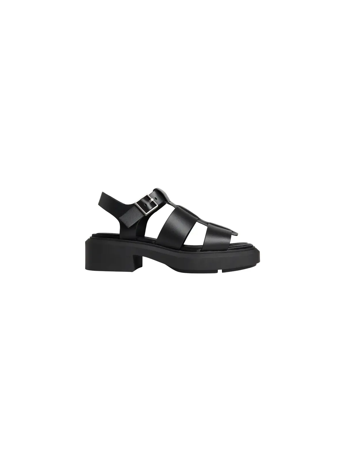 Calvin Klein CHUNKY SANDAL FISHER Siyah Kadın Deri Balıkçı Sandaleti