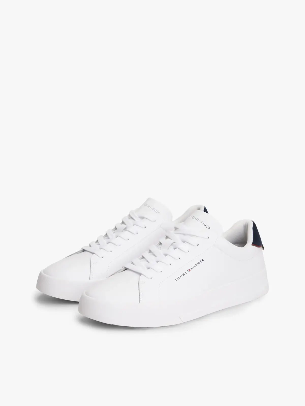 Tommy Hilfiger TH COURT LTH DETAIL, 0LD Beyaz Erkek Spor Ayakkabı & Sneaker