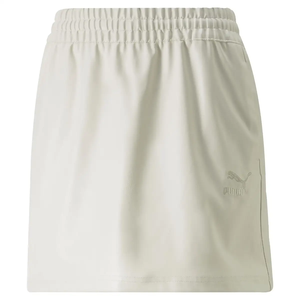 Puma T7 Faux Leather Mini Skirt Pristine Beyaz Kadın Etek