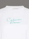 Calvin Klein CROPPED BOXY CHAIN STITCH LOGO T Beyaz Kadın Tişört