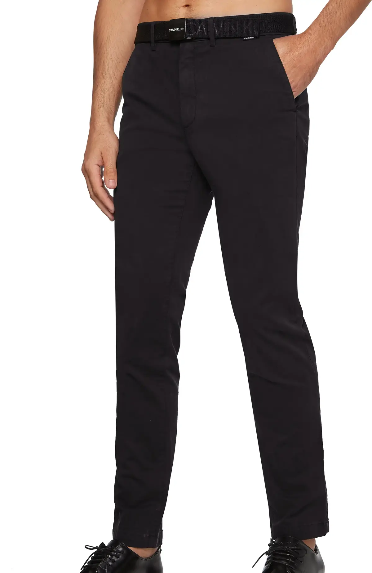 Calvin Klein SLIM FIT GARMENT DYE Erkek Siyah Chino