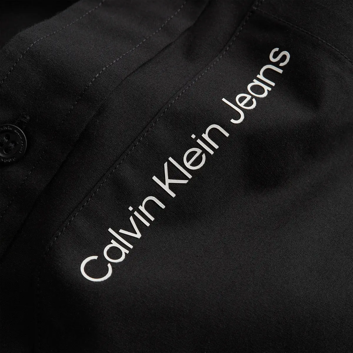 Calvin Klein VERTICAL INSTITUTION Erkek Siyah Gömlek
