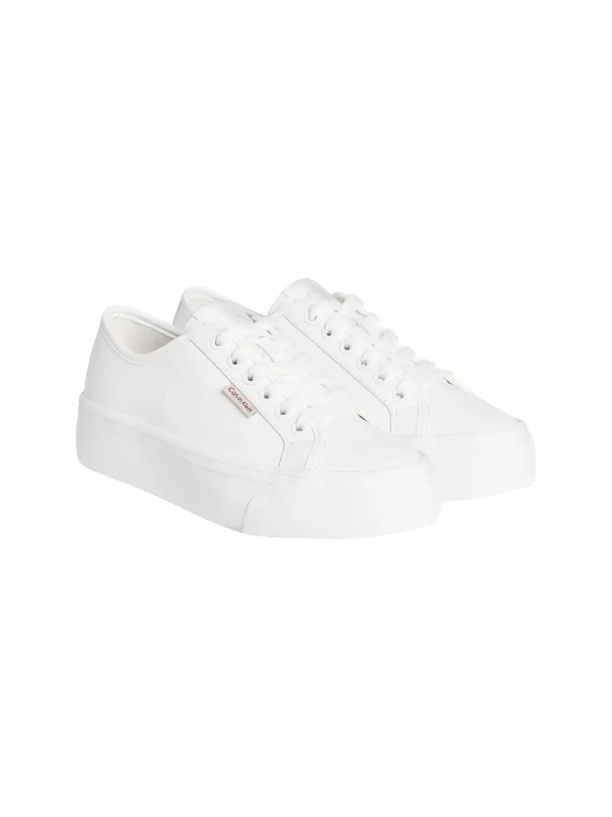 Calvin Klein VULC FLATFORM LTH, YAF Beyaz Kadın Spor Ayakkabı & Sneaker