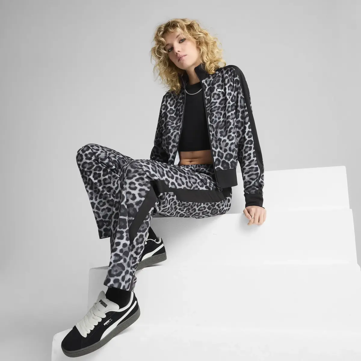 Puma T7 LEO LUXE AOP Track Jacket Siyah Kadın Ceket