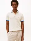 Tommy Hilfiger CUFF INTEREST SLIM Krem Erkek Polo Yaka T-Shirt