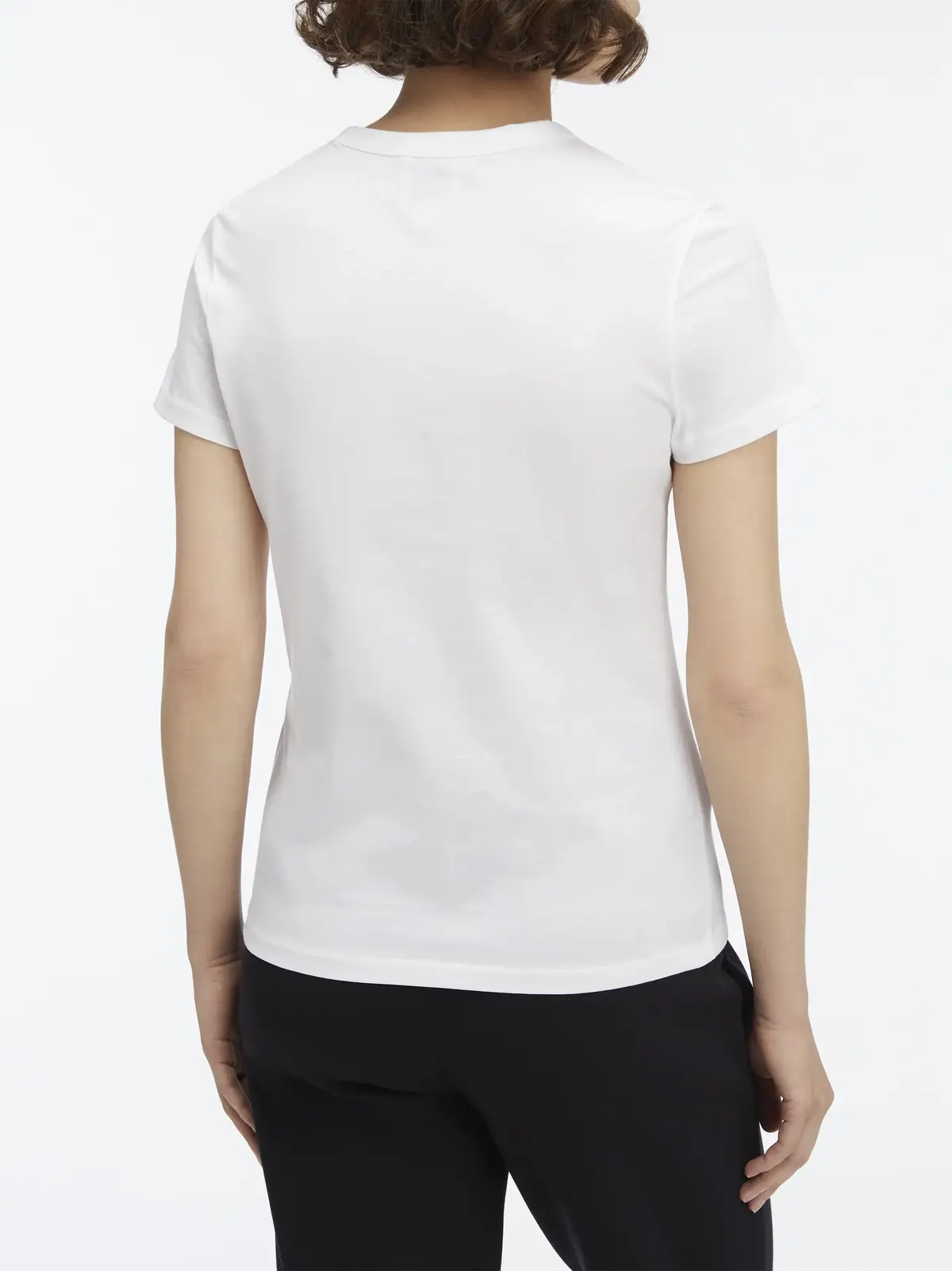 Calvin Klein CK EMB GRAPHIC SLIM, YAF Beyaz Kadın T-Shirt & Polo