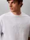 Calvin Klein SS 16S LINEN APPLIQU, CIQ Beyaz Erkek T-Shirt