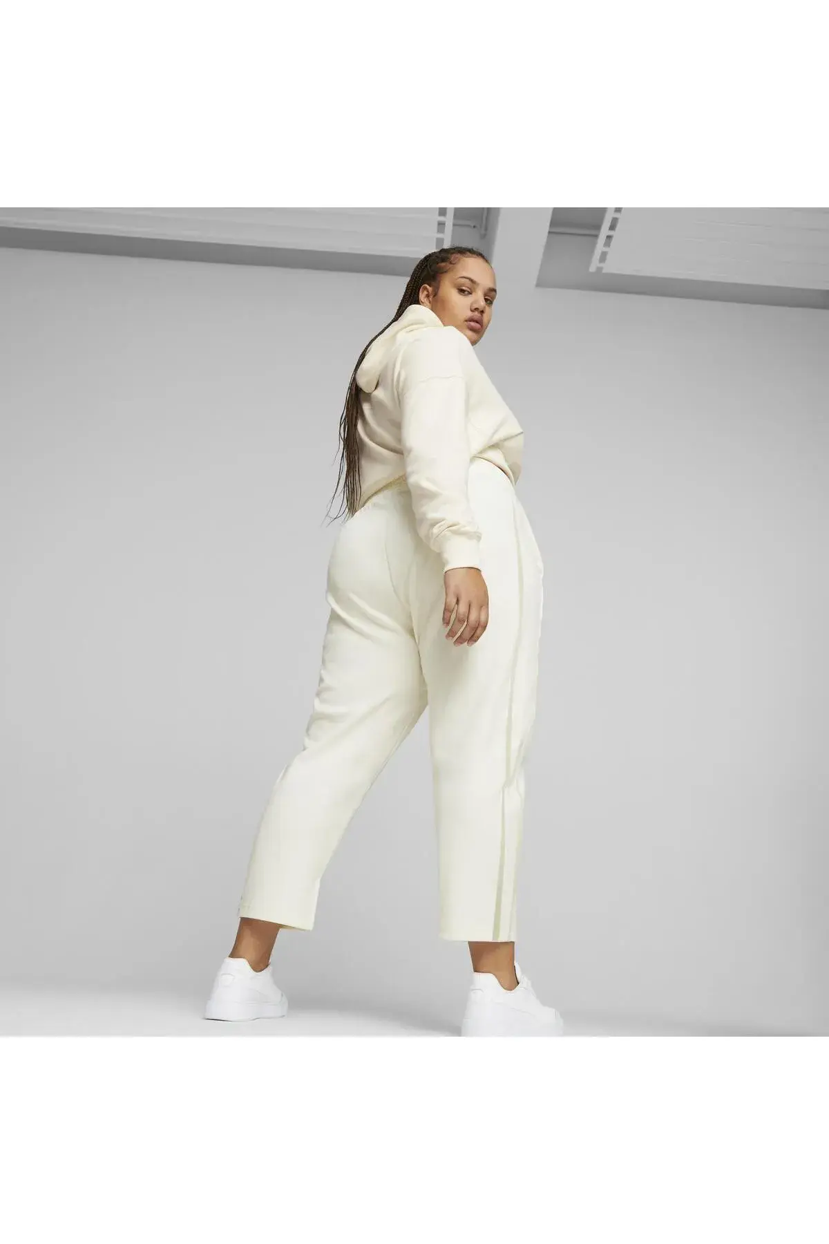 Puma T7 High Waist Pants Kırık Beyaz Kadın Eşofman Altı
