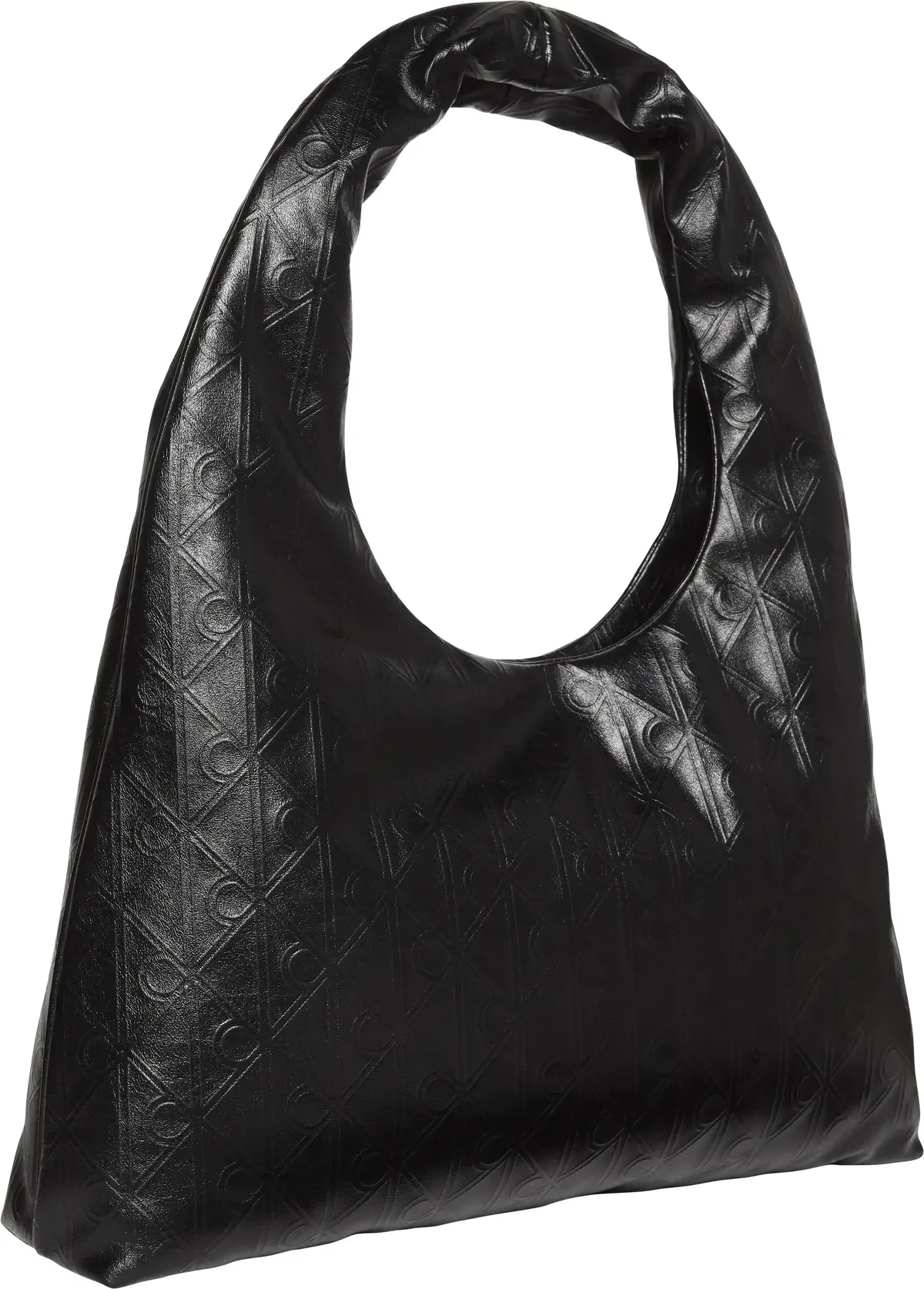 Calvin Klein EMBLEM AOP PUFFER LG SHOULDER BA Kadın Siyah El Çanta