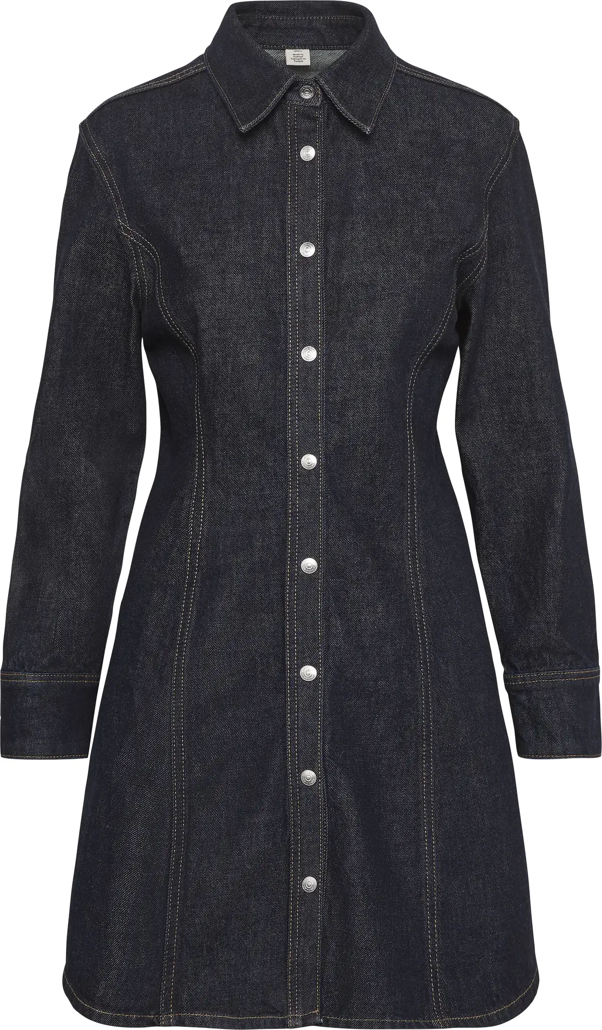 Calvin Klein SEAMED DRESS CLASSIC CK RINSE Kadın Siyah Kot Elbise