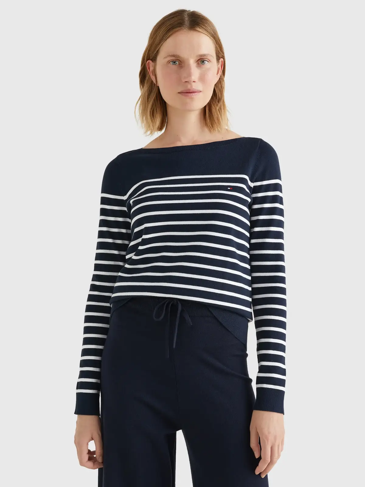 Tommy Hilfiger HERITAGE BOAT NECK S Kadın Siyah Kazak