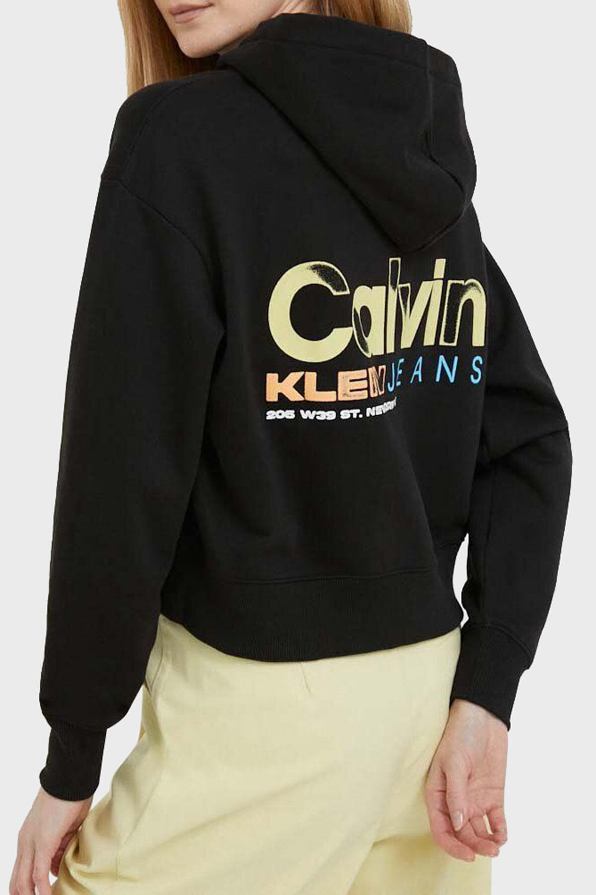 Calvin Klein COLORFUL ARTWORK CRO Kadın Siyah Hoodie