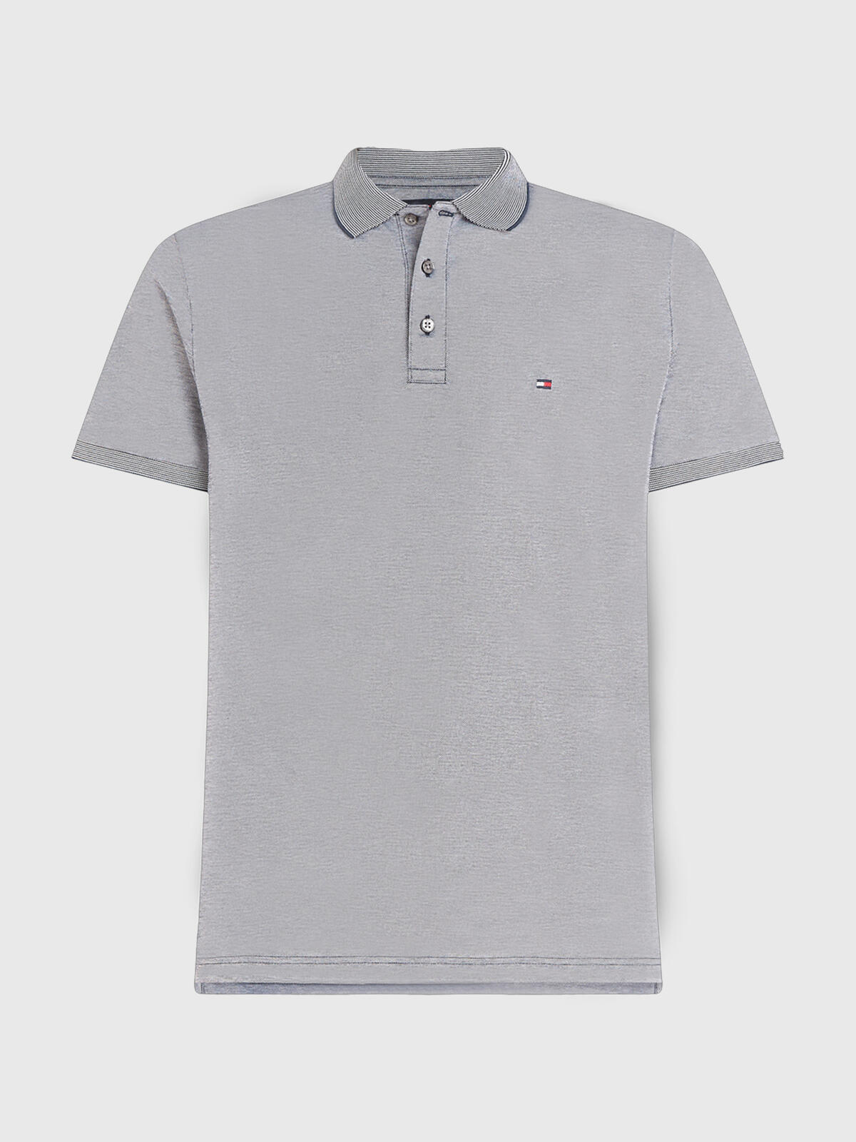 Tommy Hilfiger OXFORD LOGO COLLAR R Erkek Gri Polo T-Shirt