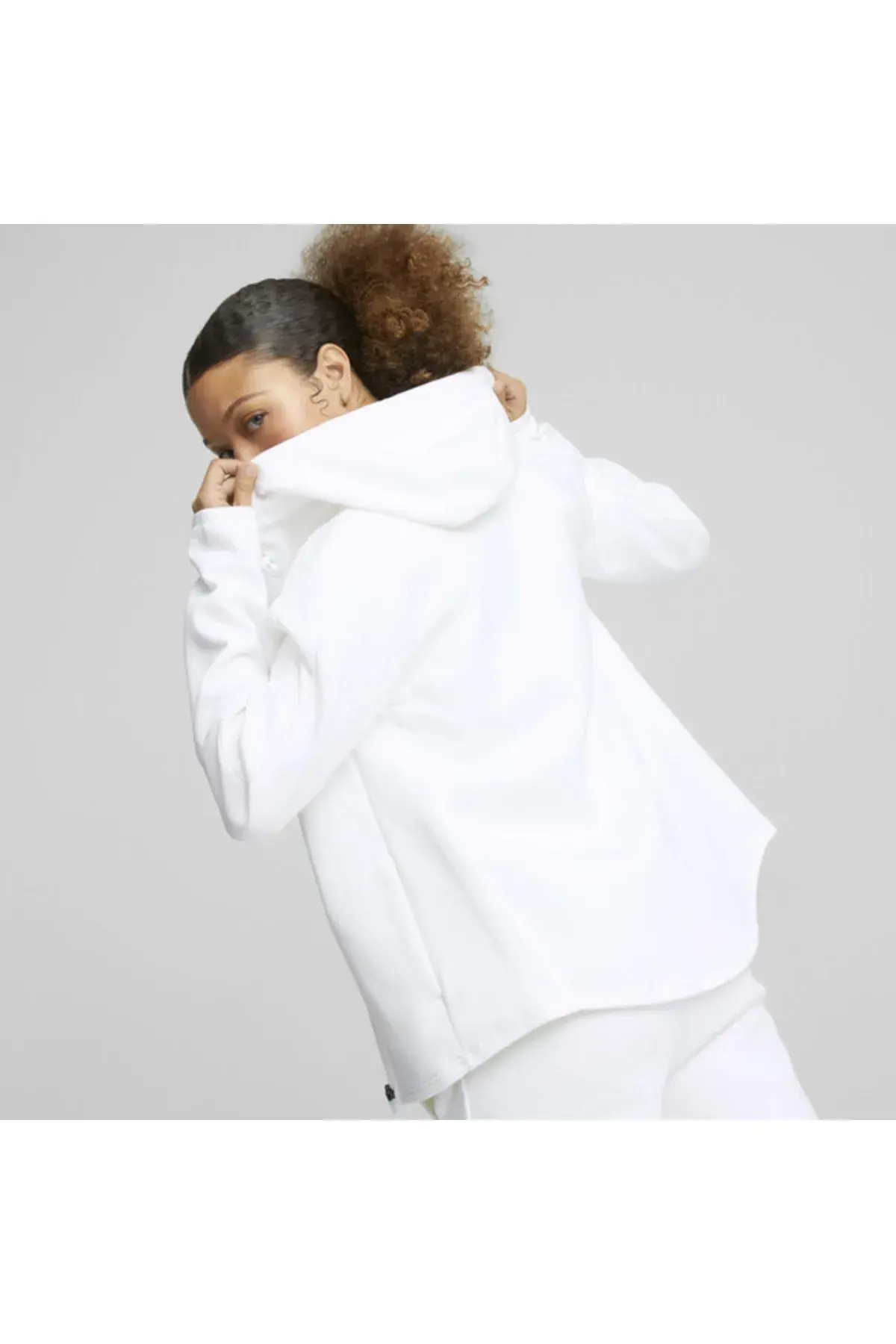 Puma Evostripe Full-Zip Hoodie Beyaz Kadın Fermuarlı Hoodie
