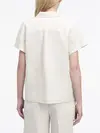 Calvin Klein LINEN BLEND SS SHIRT, ADA Beyaz Kadın Gömlek