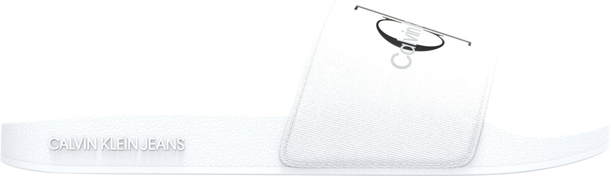 Calvin Klein SLIDE MONOGRAM CO Erkek Beyaz Terlik