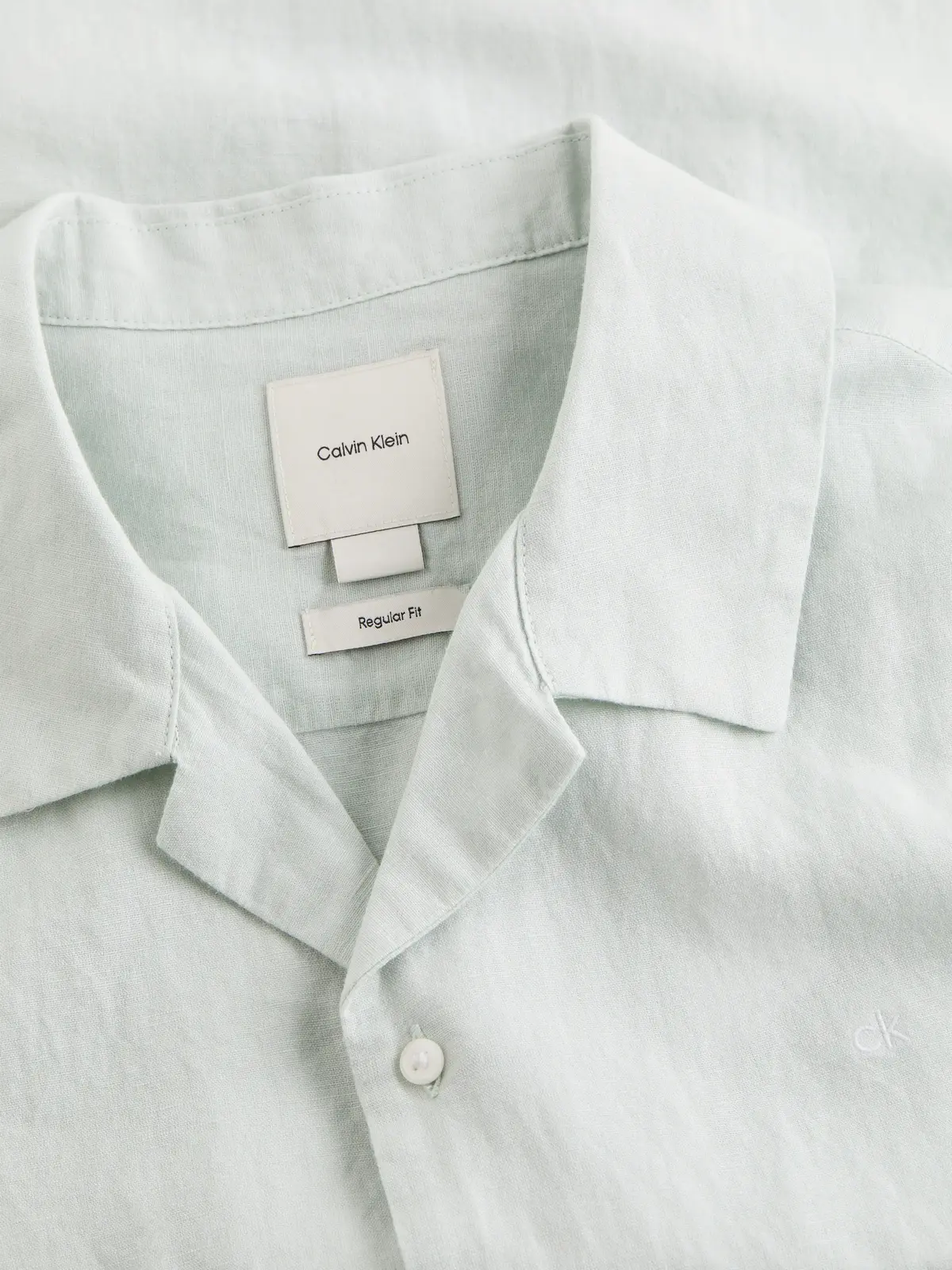 Calvin Klein INEN COTTON CUBAN Yeşil Erkek Gömlek