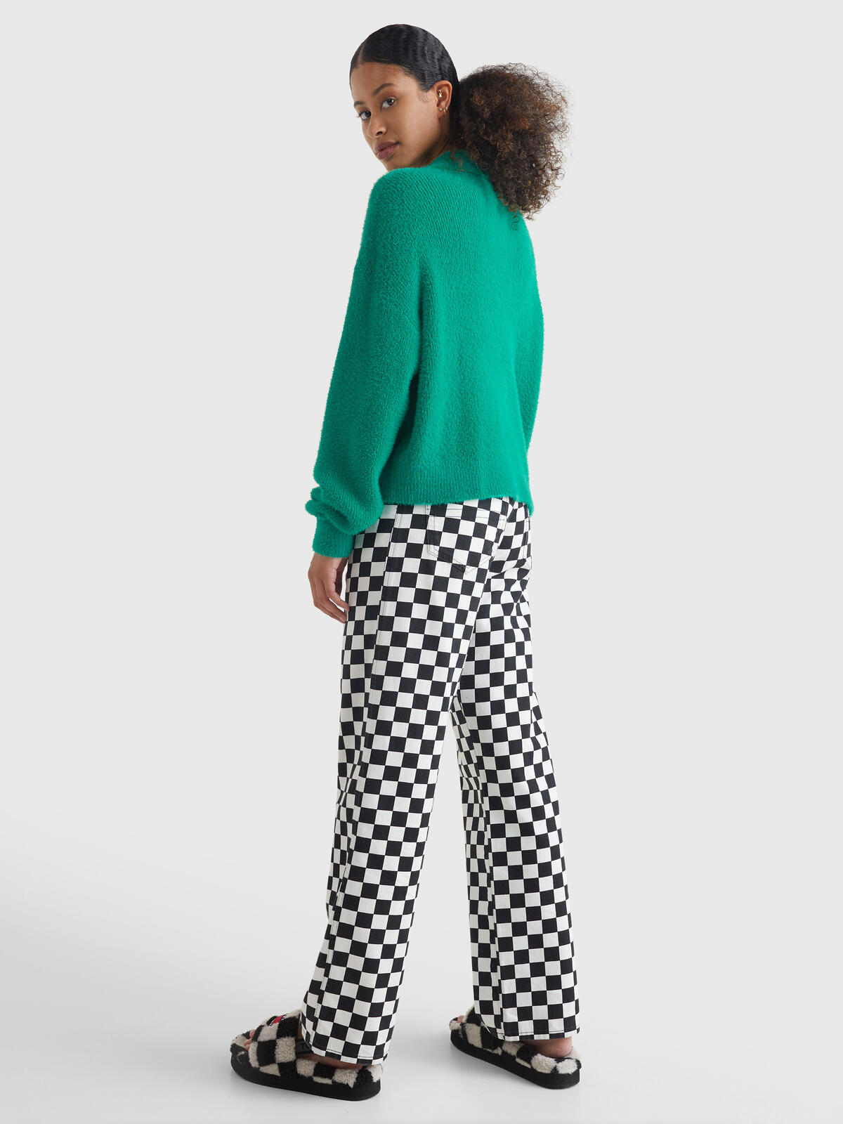 Tommy Hilfiger TJW BXY CROP FURRY P Kadın Yeşil Kazak