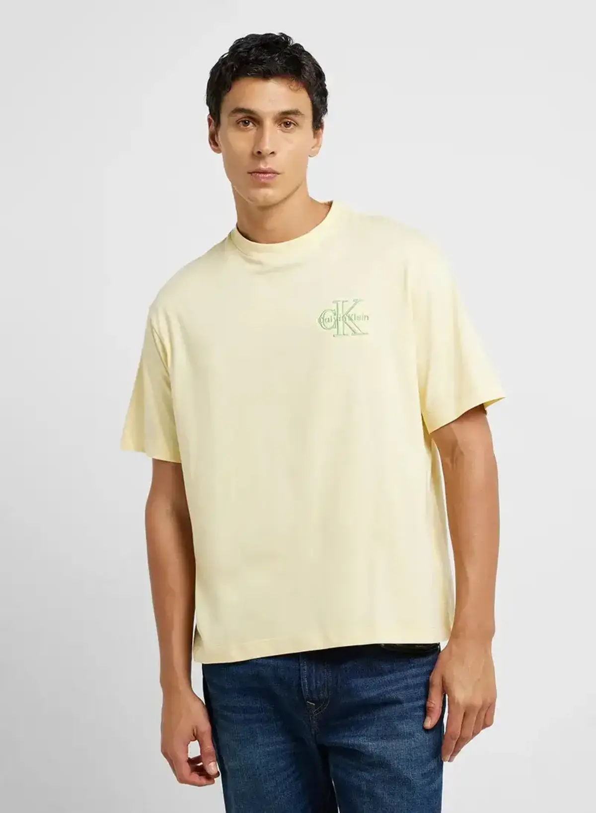 Calvin Klein SS 30S MICRO MONOLOGO GRAPHIC TE Sarı Erkek Tişört
