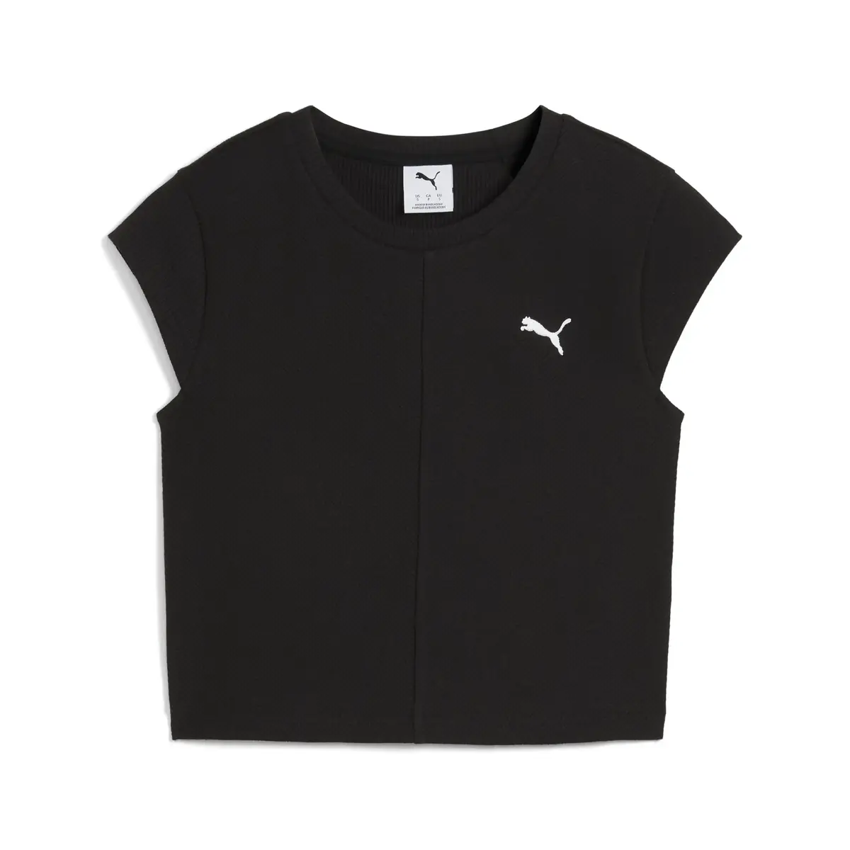 PUMA WARDROBE ESS Ribbed Baby Tee Siyah Kadın Crop