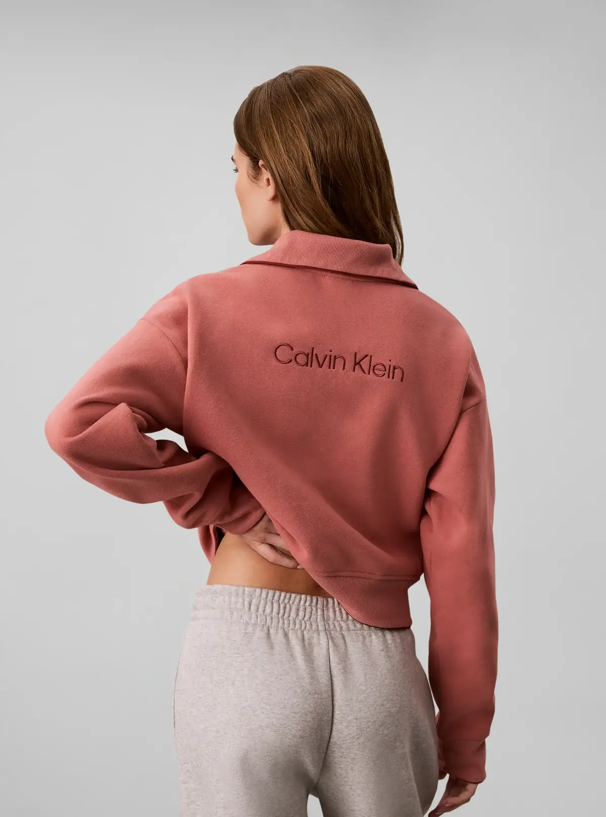 Calvin Klein BRUSHED FRENCH TERRY, F11 Kırmızı Kadın Sweatshirt