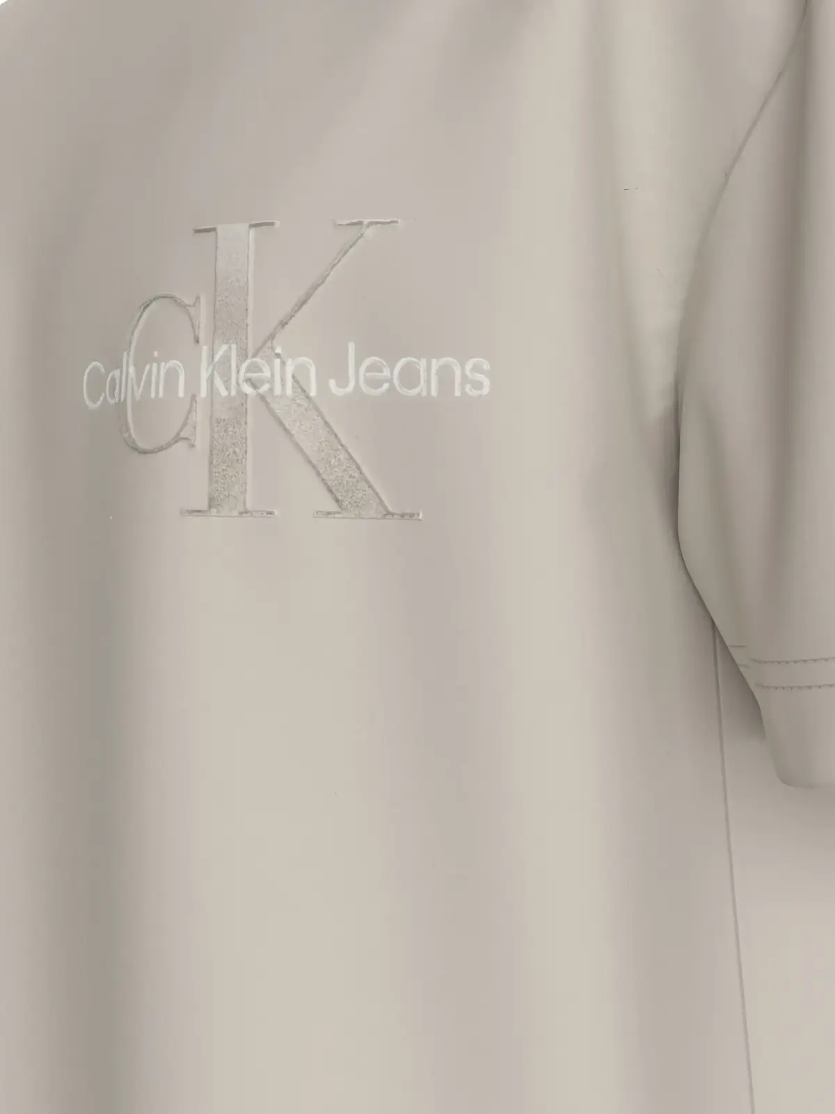 Calvin Klein BRISTLE MONOLOGO TEE, PDH Krem Erkek T-Shirt & Polo