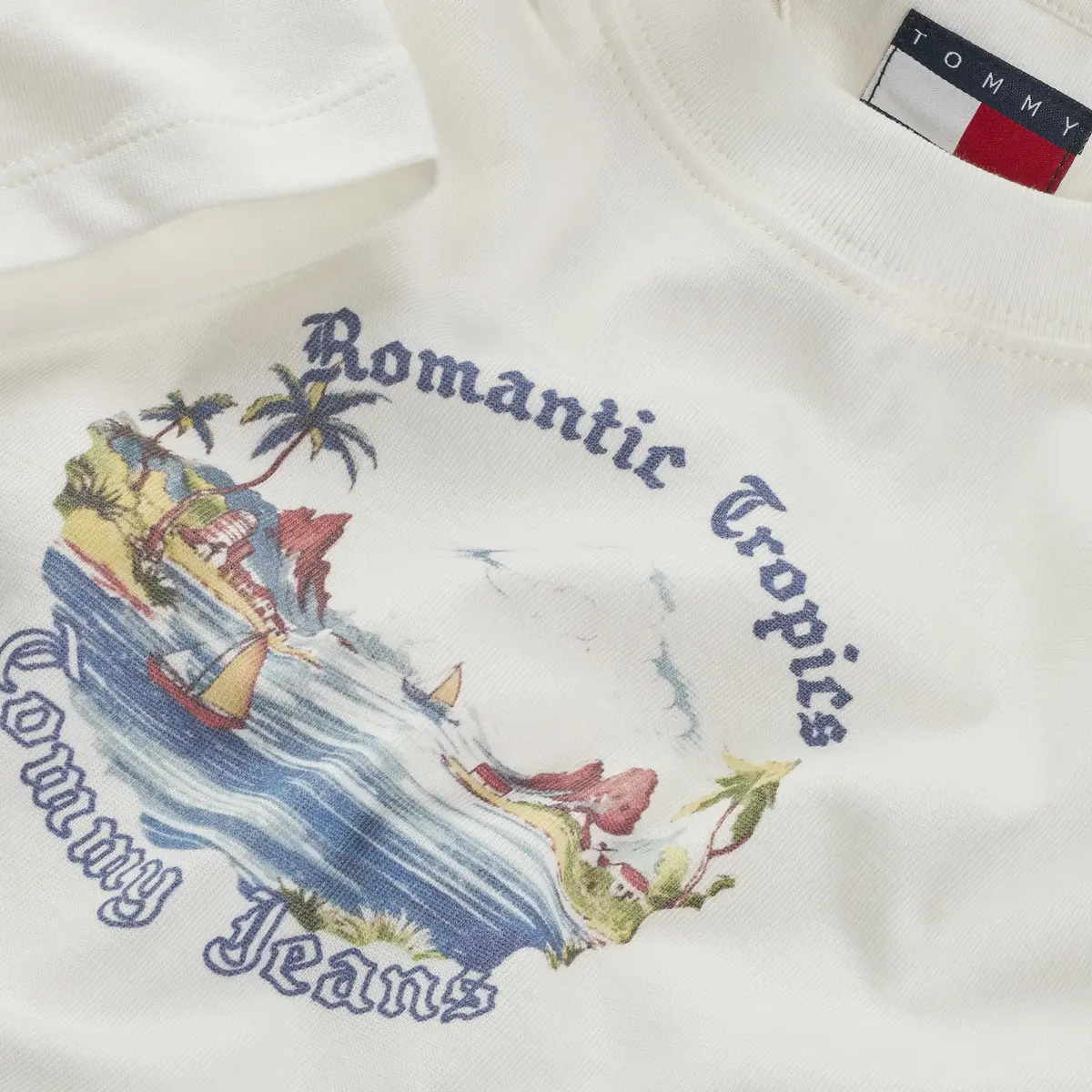 Tommy Hilfiger TJW SLIM ROMANCE TRO Kadın Beyaz T-Shirt