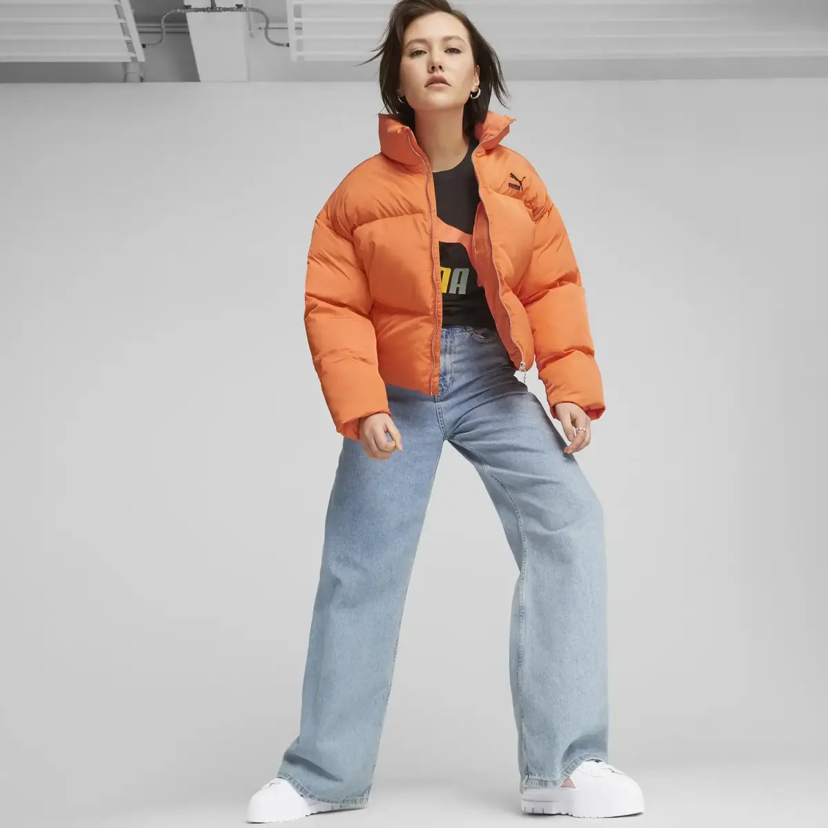 PUMA Classics Oversized Puffer Turuncu Kadın Mont