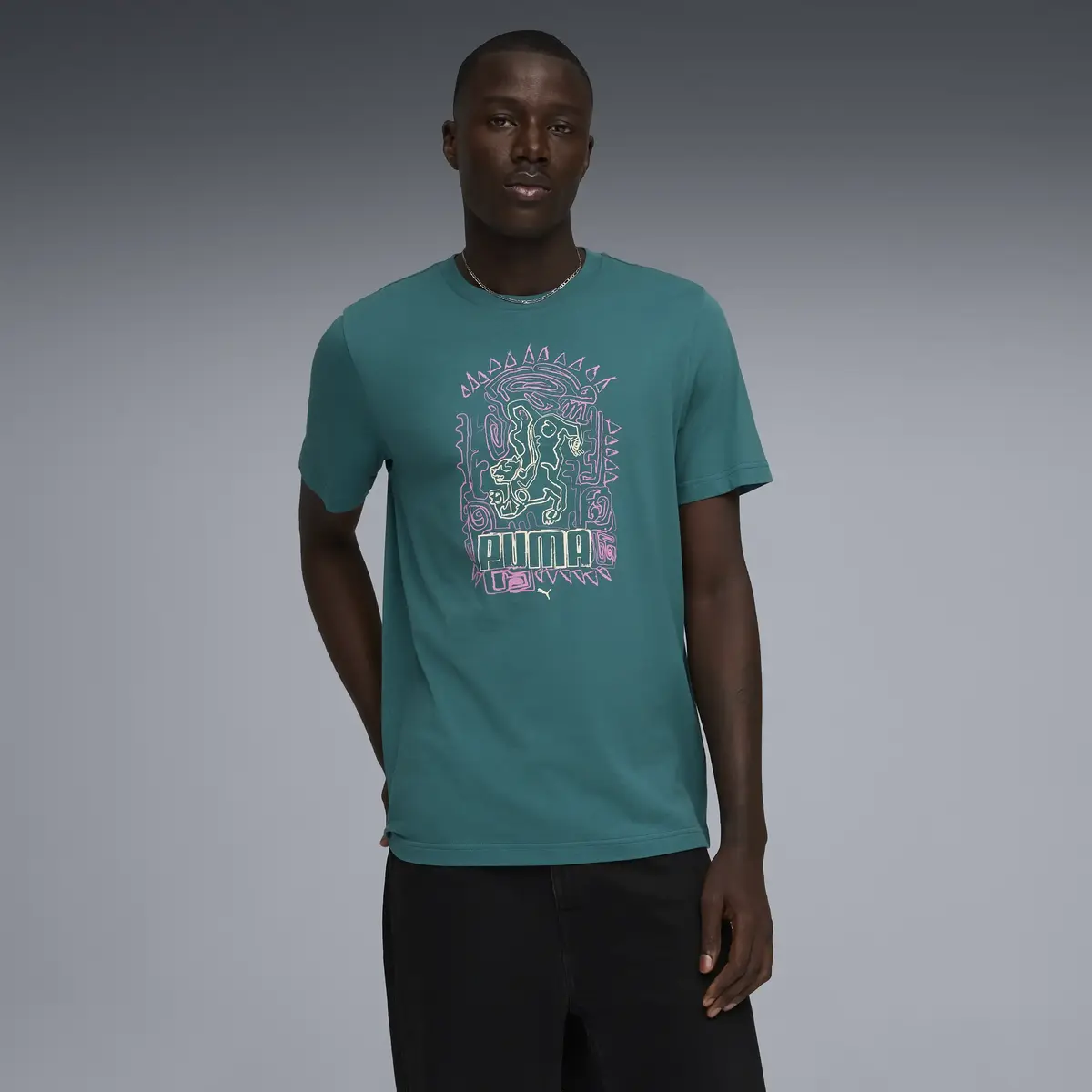 PUMA GRAPHIC Tee Yeşil Erkek T-Shirt
