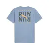 Puma MEN’S GRAPHIC RUN EMBLEM TEE Mavi Erkek T-Shirt