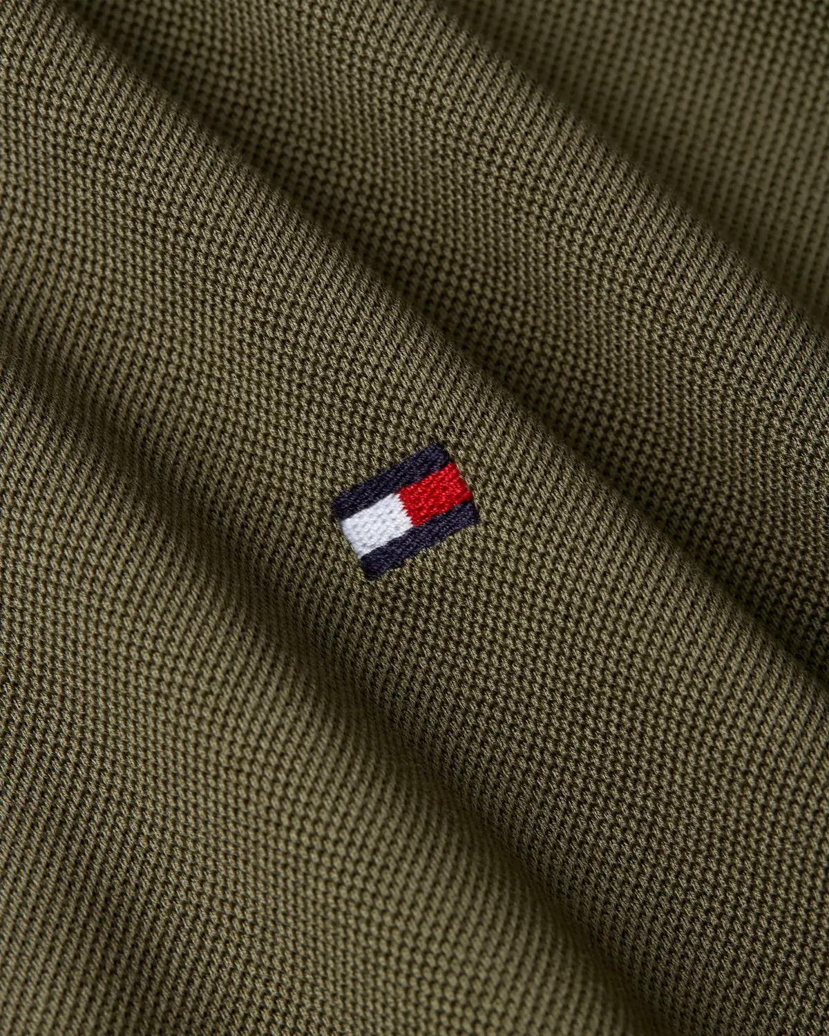 Tommy Hilfiger HIDDEN PLACKET REG P, PLI Yeşil Erkek T-Shirt & Polo