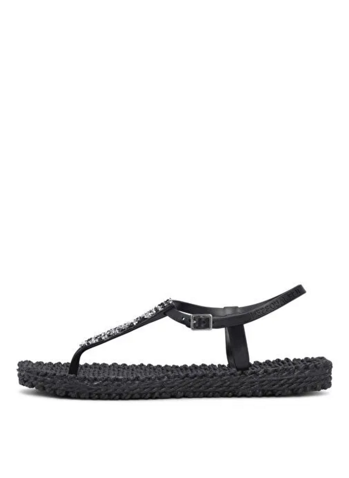 ILSE JACOBSEN Black Cheerful10G - Siyah Taşlı Parmak Arası Terlik