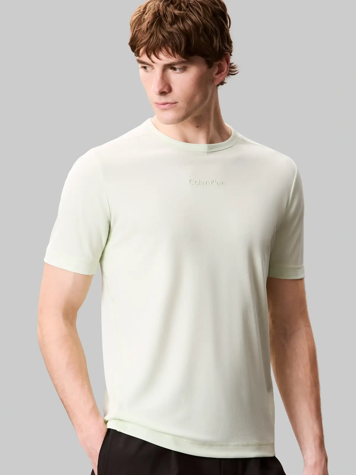Calvin Klein WO - S/S T-SHIRT Yeşil Erkek Tişört