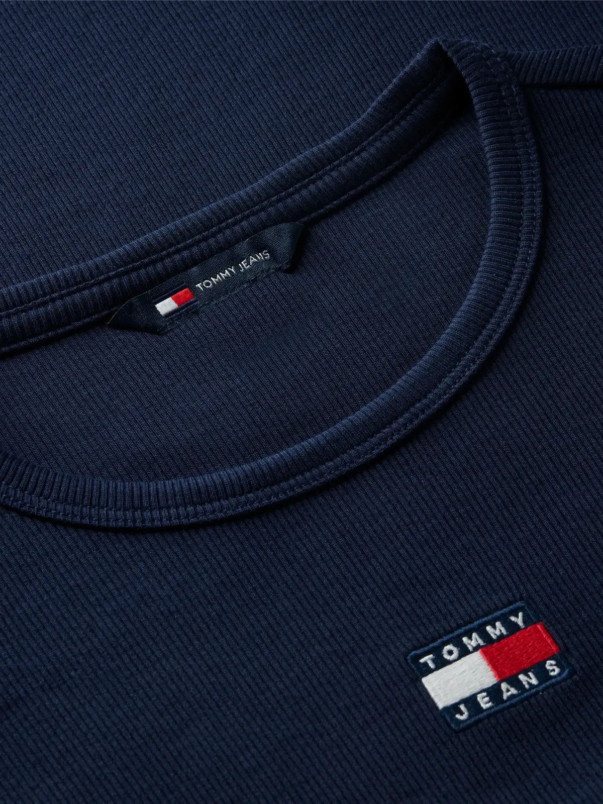 Tommy Hilfiger TJW SLIM BADGE RIB T, C1G Lacivert Kadın T-Shirt & Polo