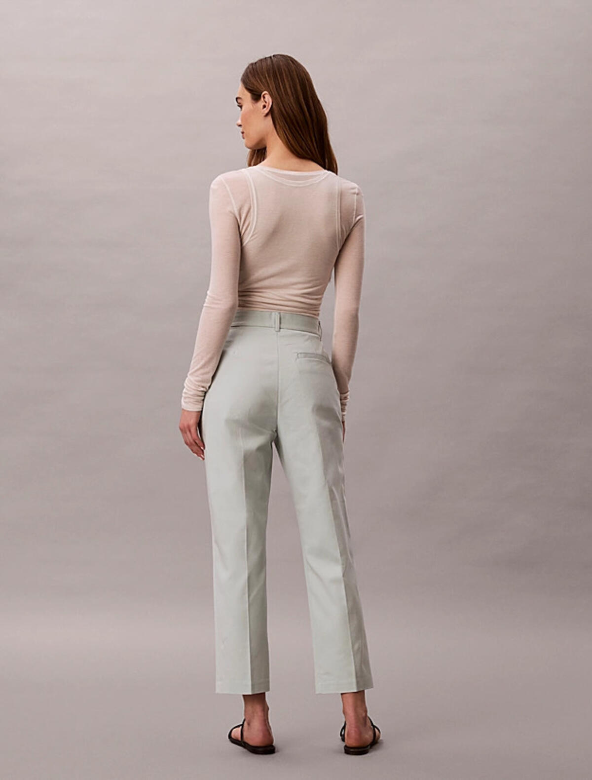 Calvin Klein STRAIGHT LEG STRETCH, 3Q0 Gri Kadın Pantalon