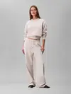 Calvin Klein LS EMBOSSED MONOLOGO, P4P, XXS Krem Kadın Sweatshirt
