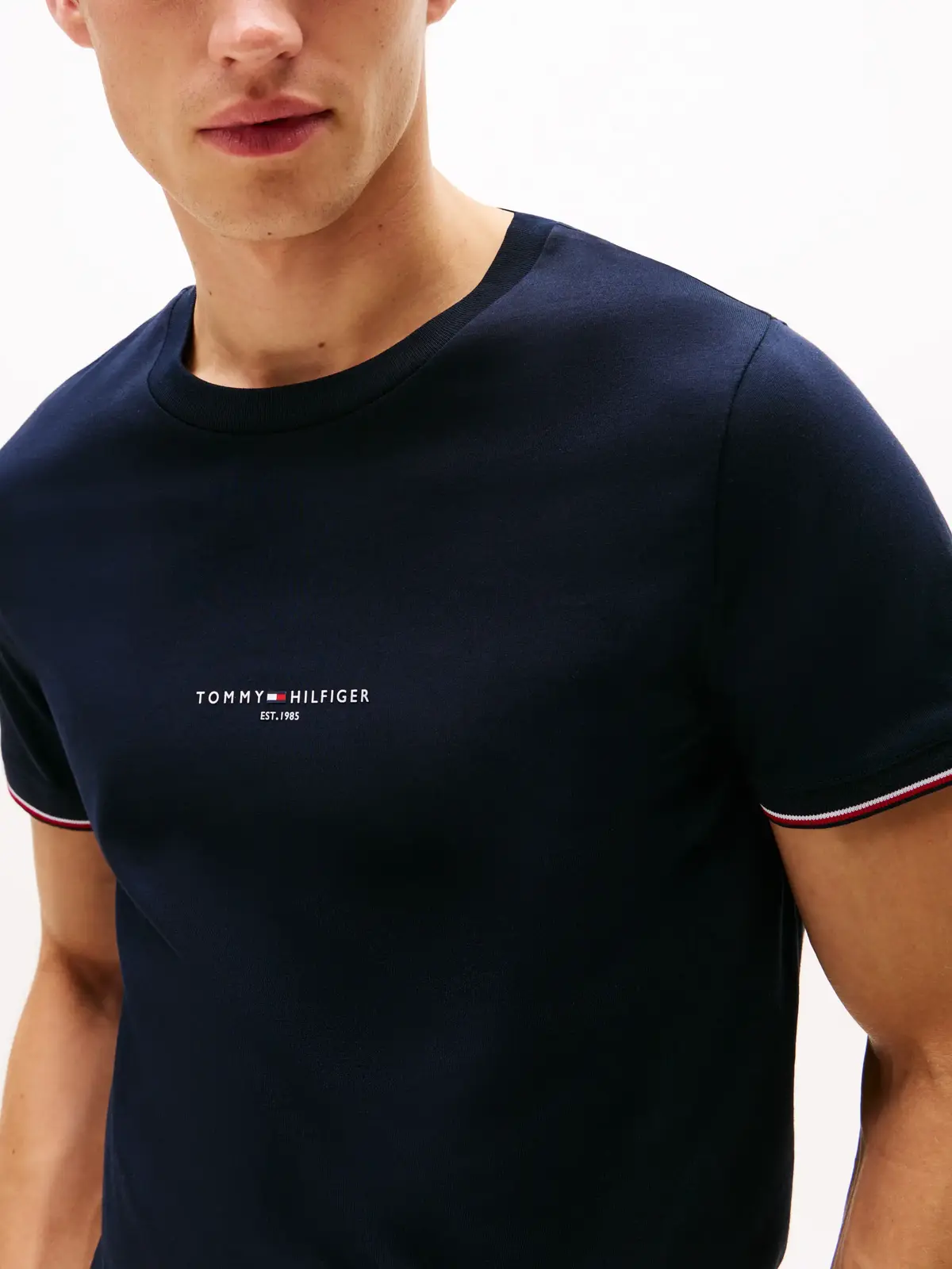 Tommy Hilfiger TOMMY LOGO TIPPED TE, DW5 Siyah Erkek T-Shirt & Polo