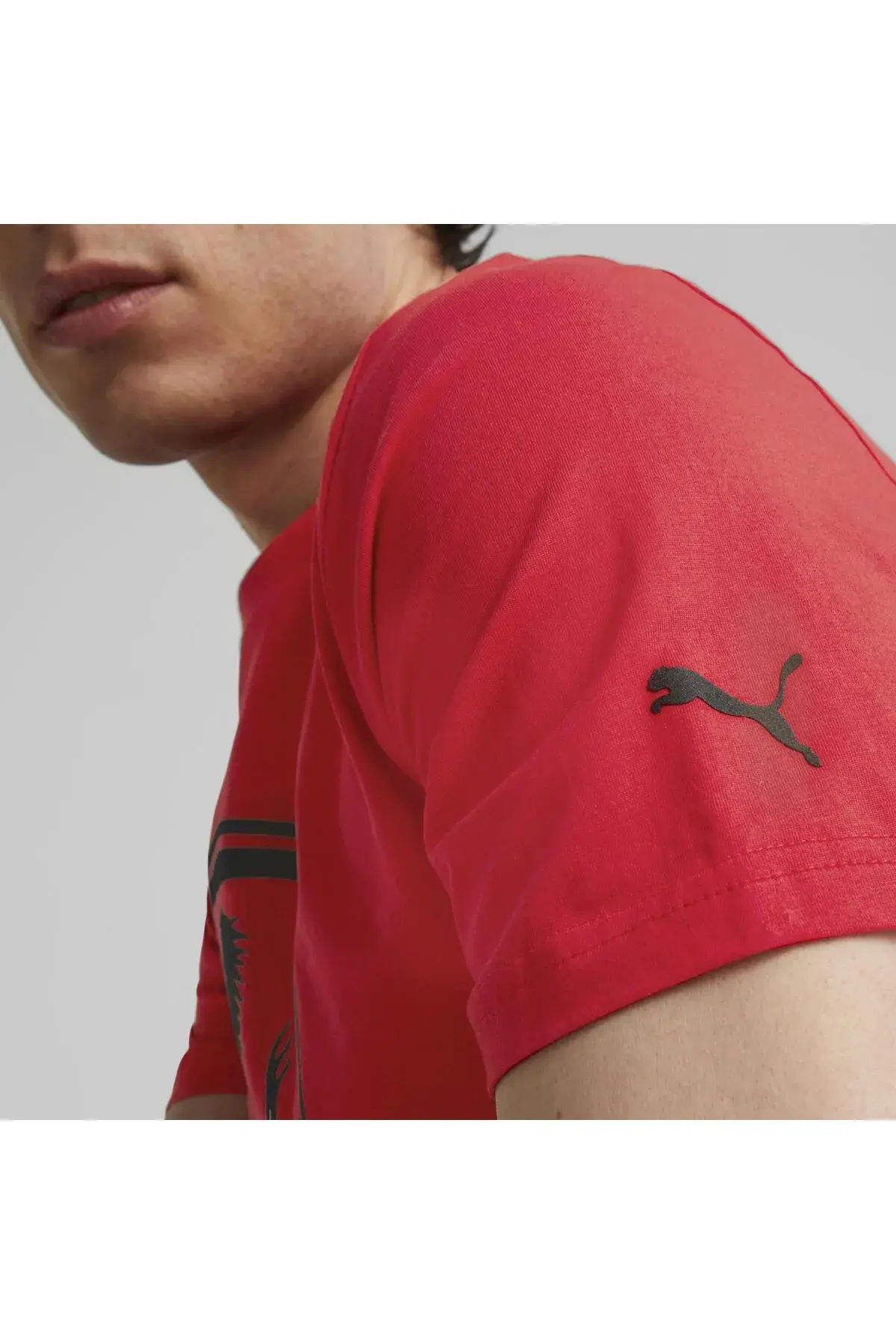Puma Ferrari Race tonal Big Shield Tee Kırmızı Erkek T-Shirt