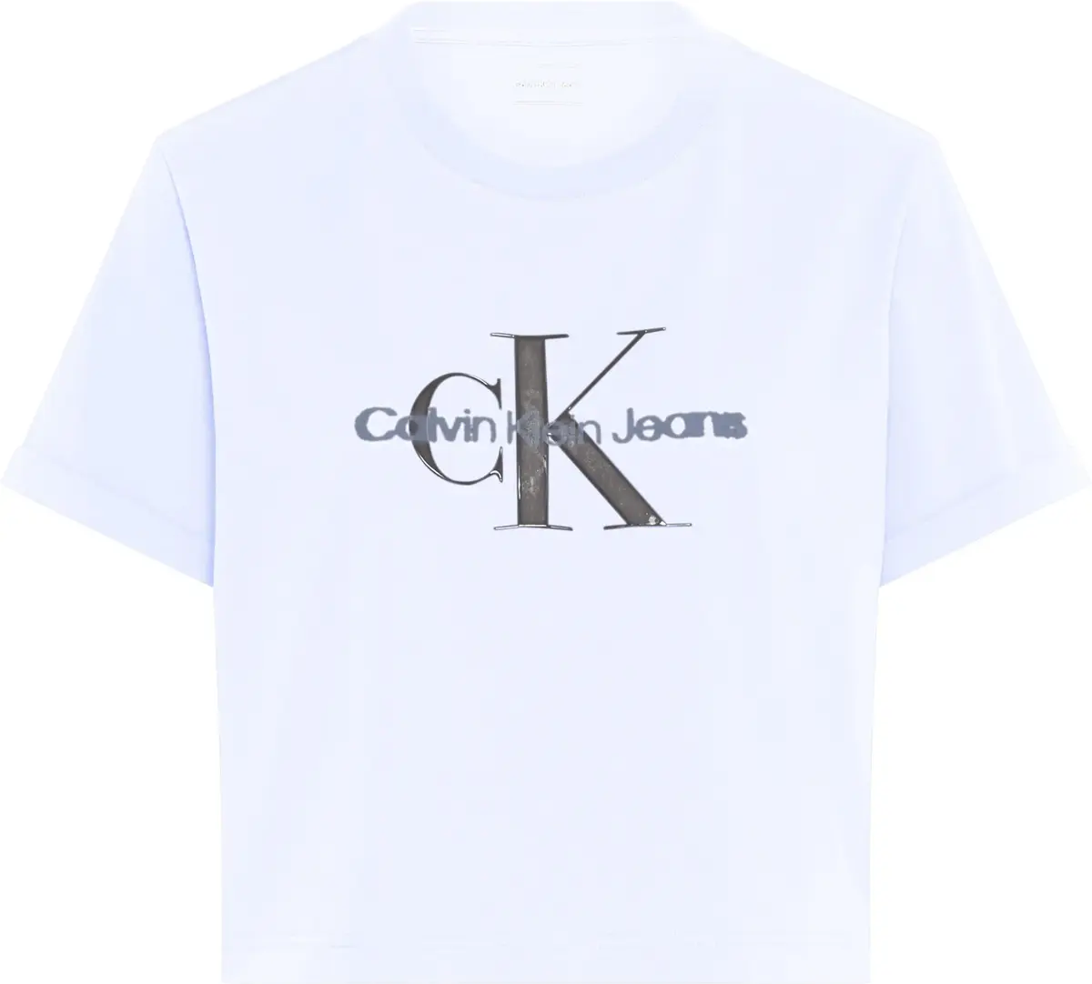 Calvin Klein SS LIQUID CK CROPPED, YAA Beyaz Kadın T-Shirt & Polo