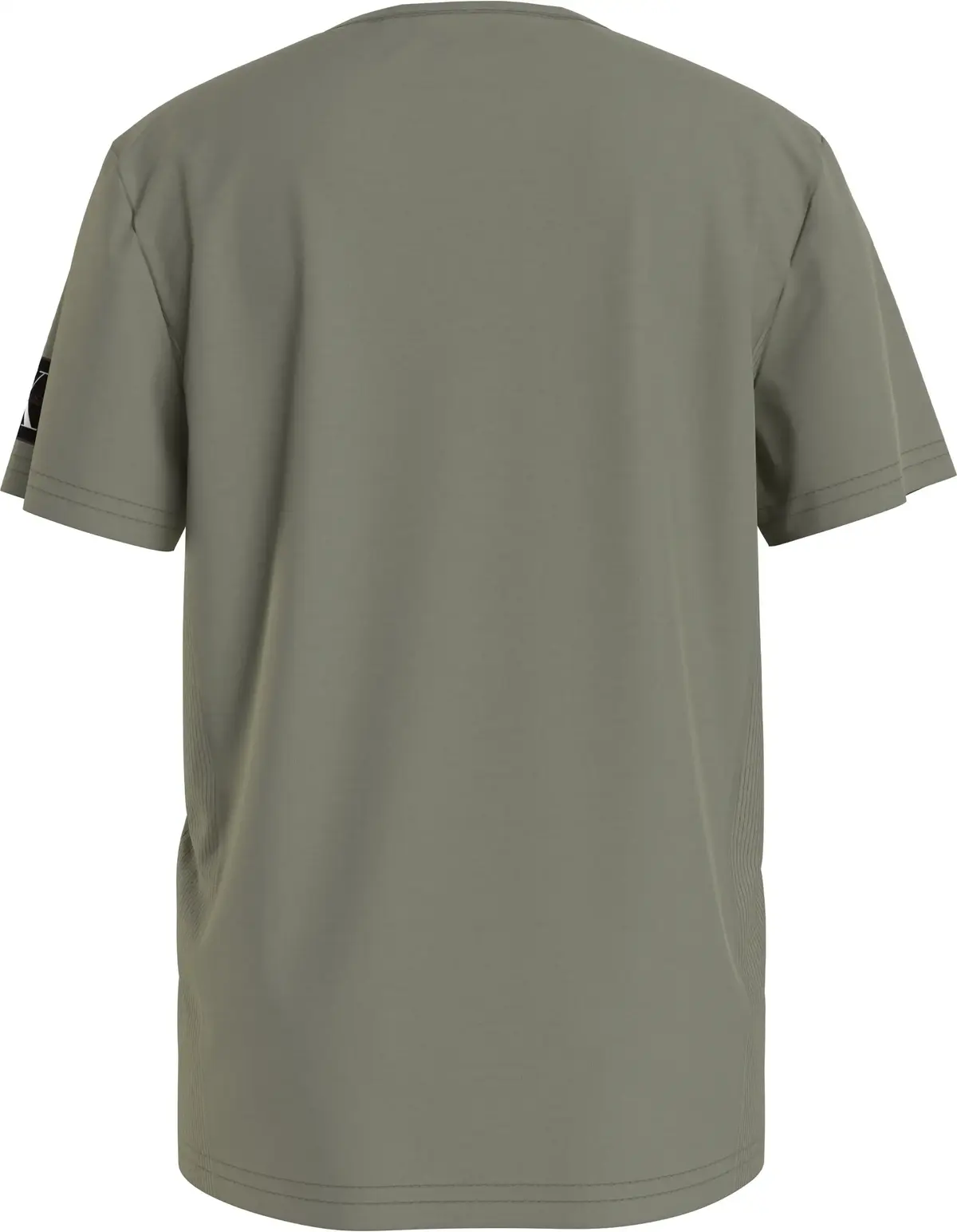 Calvin Klein BADGE RIB FITTED TOP Erkek Gri T-Shirt
