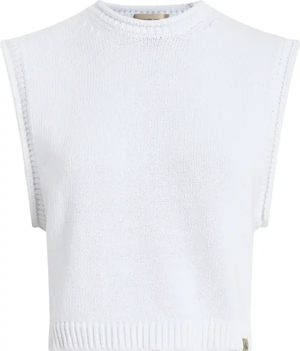 Calvin Klein LINEN BLEND LOOSE SW Kadın Beyaz Kazak