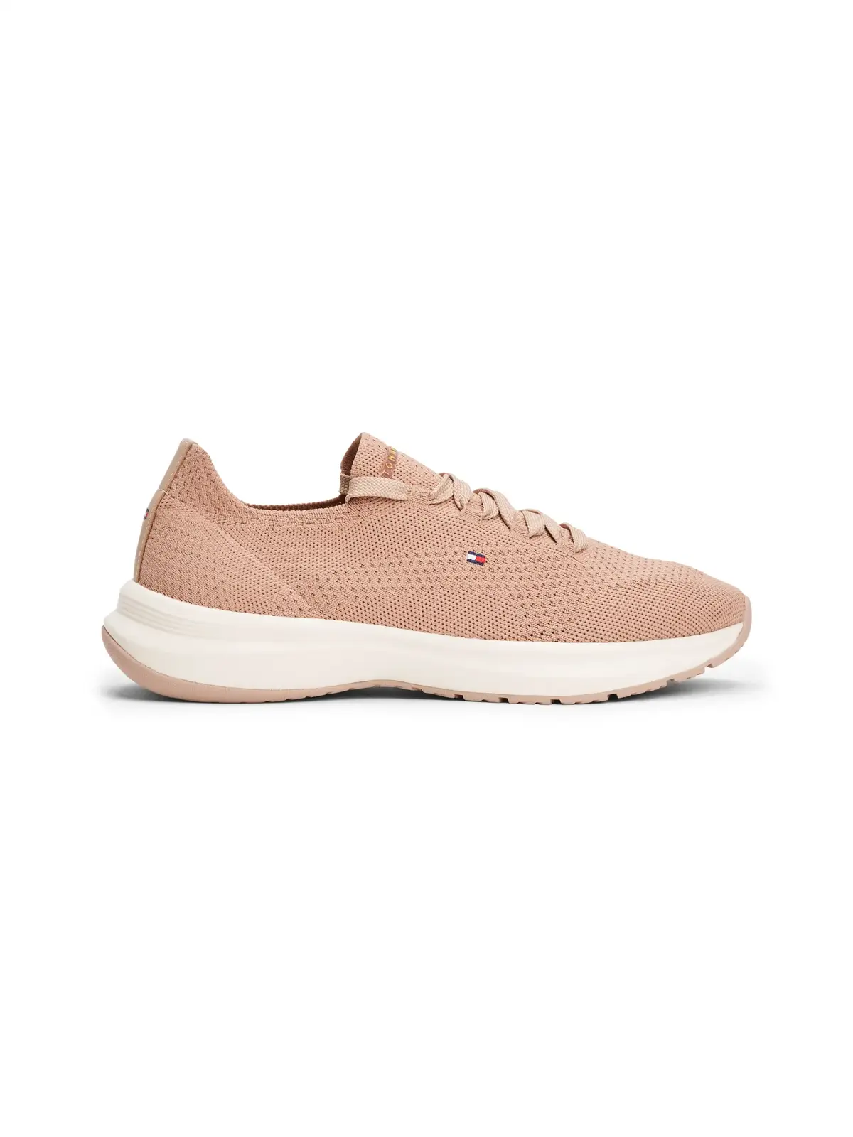 Tommy Hilfiger TH KNIT RUNNER Bej Kadın Günlük Spor Ayakkabı