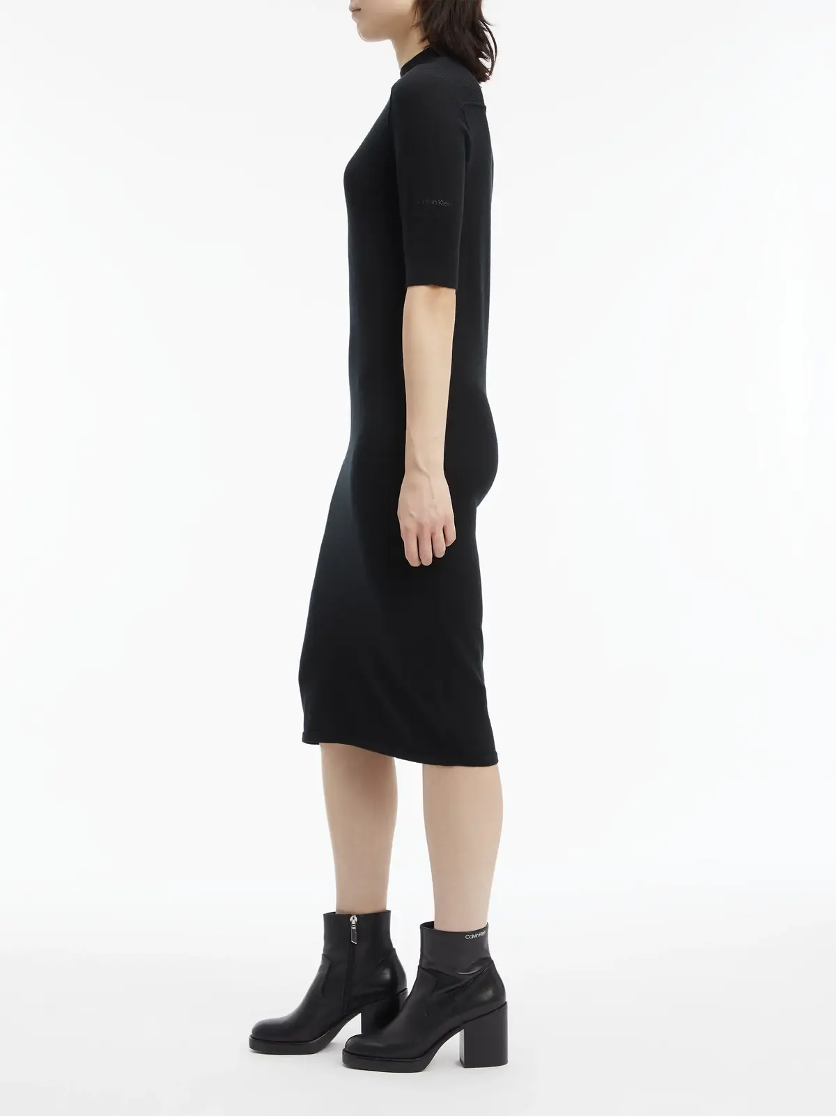 Calvin Klein EXTRA FINE WOOL 1/2 Kadın Siyah Elbise
