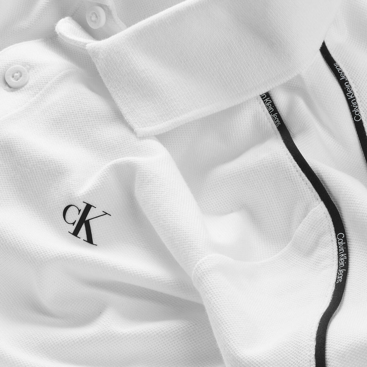 Calvin Klein LOGO PIPING SS POLO Erkek Beyaz Polo T-Shirt