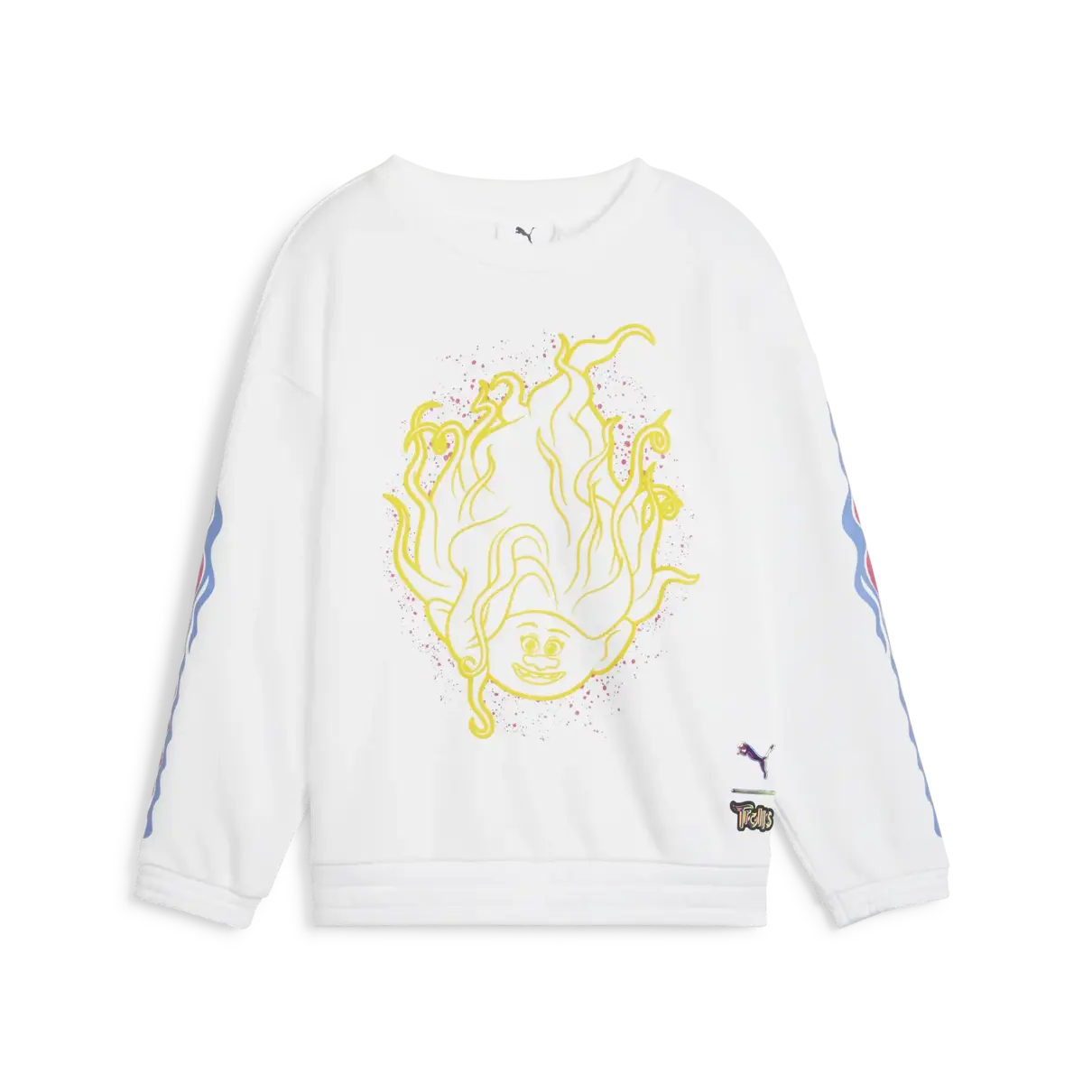 PUMA PUMA X TROLLS Crew TR PUMA White Beyaz Çocuk Sweatshirt